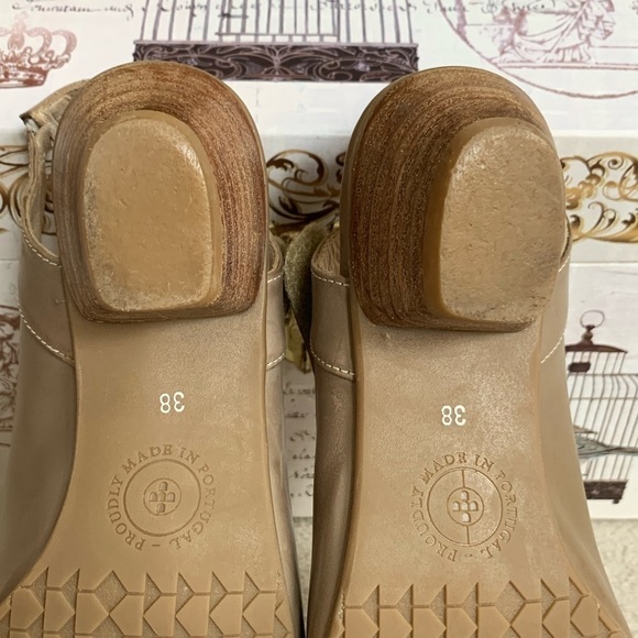 Fidji leather, made in Portugal, Sling back heels, 38/7.5 - Picture 10 of 16